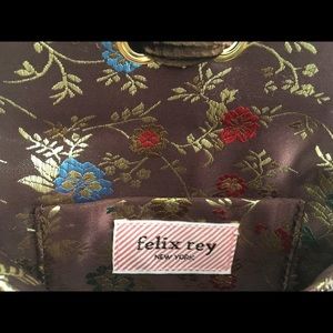 FELIX REY Bronze Metal Mesh Clutch Purse Bag.